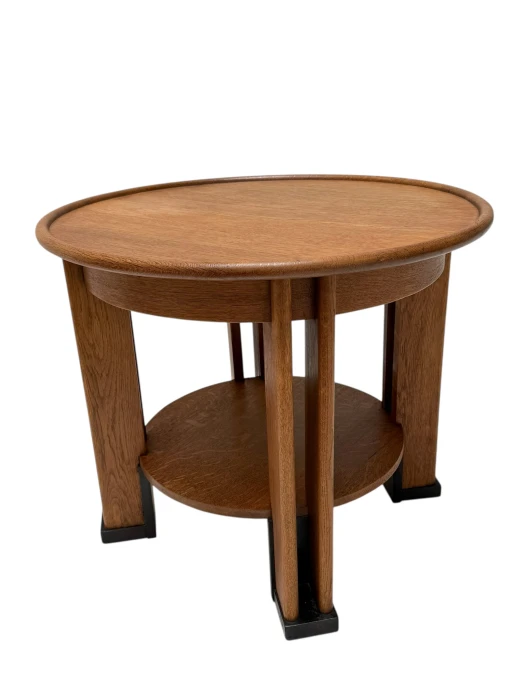 Art Deco Coffee Table by Jan Brunott, Solid Oak, Dutch Design, 1920s